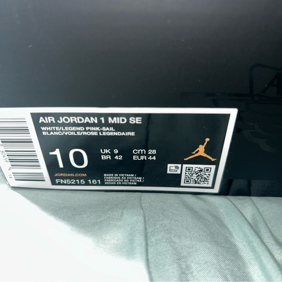 Nike Air Jordan 1 SE Mid White/Legend Pink FN5215-161 Men’s Size 10 Shoes - Picture 5 of 9